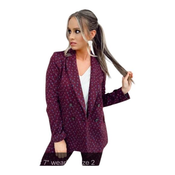 DVF Diane von Furstenberg NWT Bien Graphic Print Double Breasted Blazer Size 6 - Picture 16 of 16